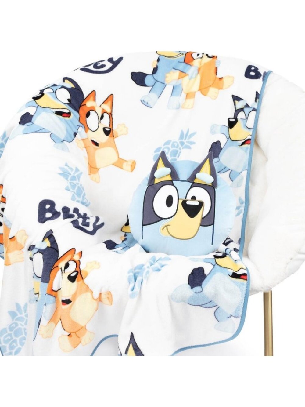 Cozy Bluey & Bingo Travel Throw Blanket & Pillow Set - Soft 2-Piece Kids Bedding